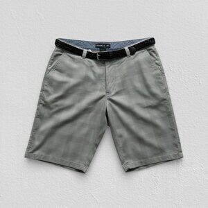 O’Neill Hybrid Shorts Mens 36 Gray Plaid Stretch 9” Inseam Regular Fit